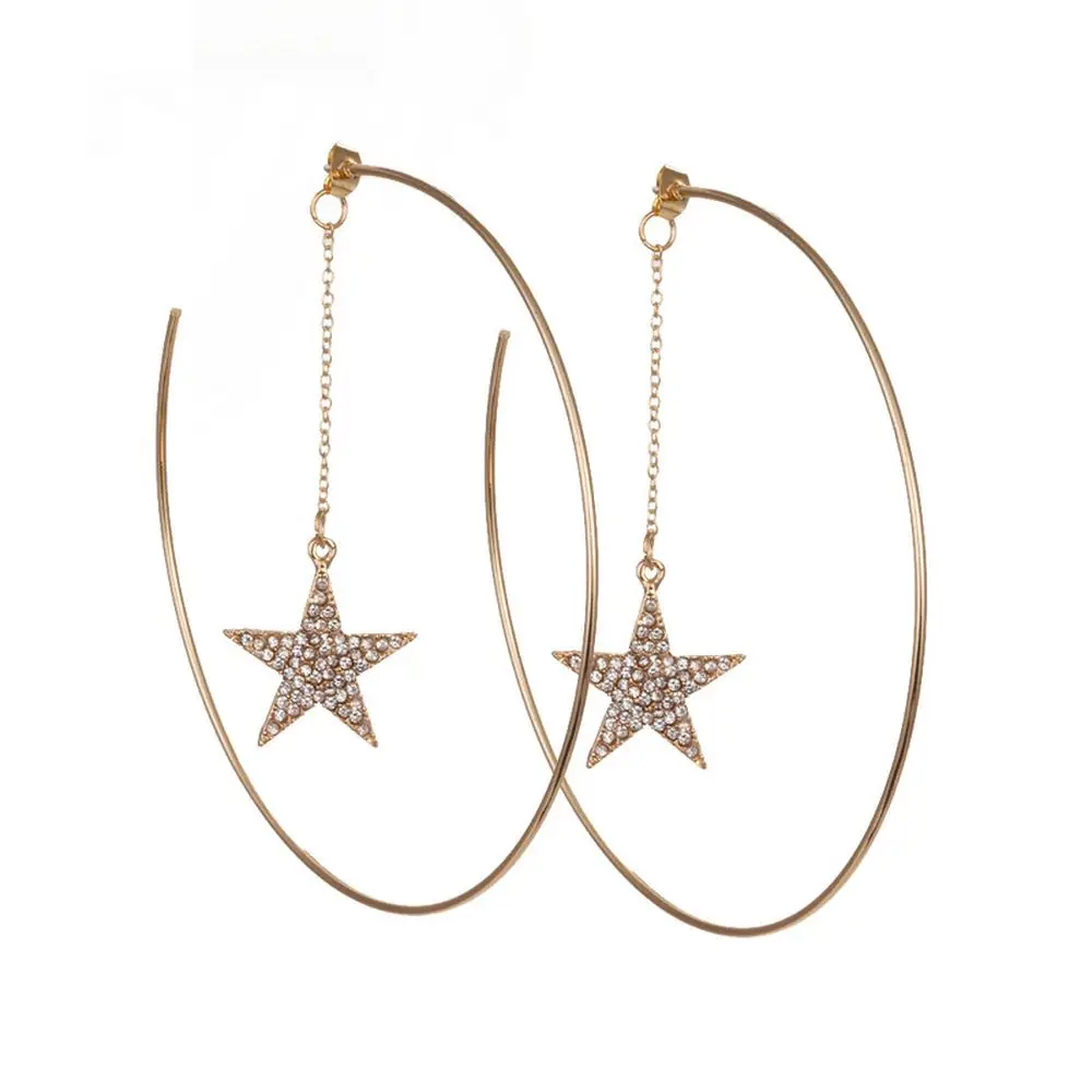 New Arrival 2018 Beautiful 14k Gold Jewelry Wholesale Crystal Circle Star Drop Earrings For Women, Gold silver circle star drop earrings
New Arrival 2018 Beautiful 14k Gold Jewelry Wholesale Crystal Circle Star Drop Earrings For Women, Gold silver circle star drop earrings