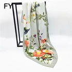 Hangzhou manufacturer digital printing silk scarves and shawls square brand 90 cm