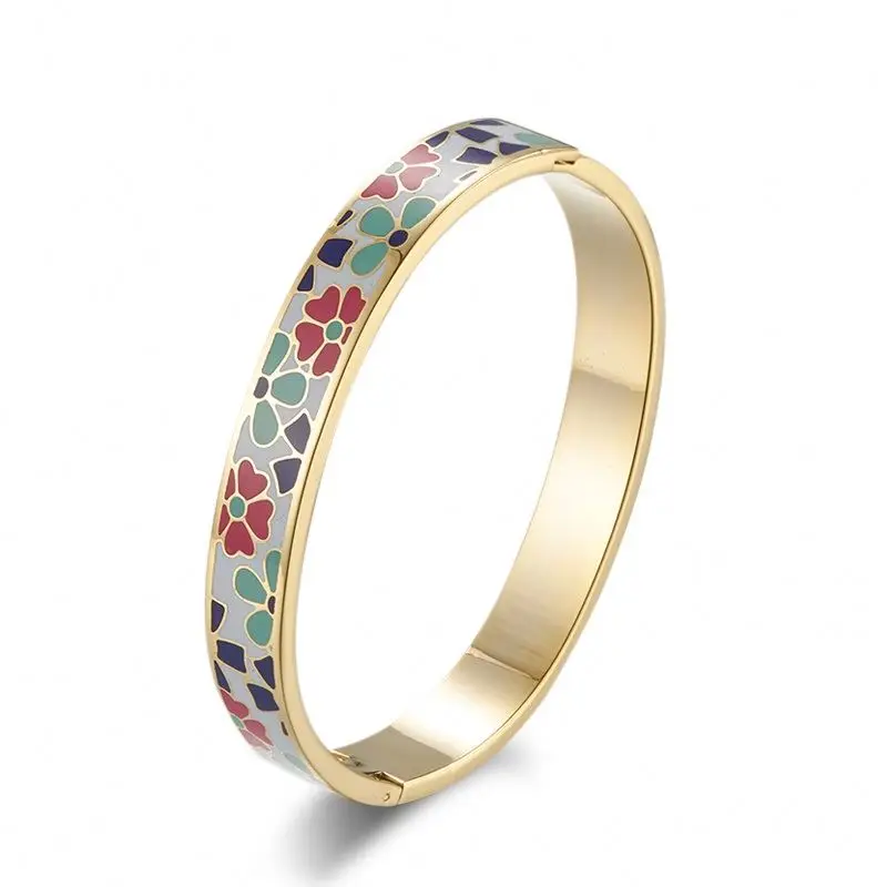 Wholesale Fashion Women 18 k Stainless Steel Enamel Bangles Plated Gold Bracelet USA
Wholesale Fashion Women 18 k Stainless Steel Enamel Bangles Plated Gold Bracelet USA