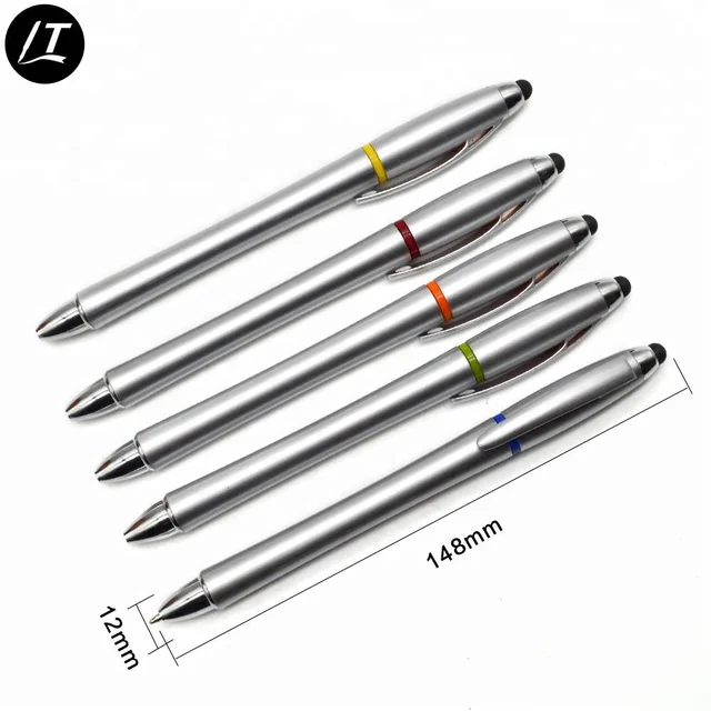 Custom 3 in 1 Plastic Touch Ballpoint Pen Highlighter