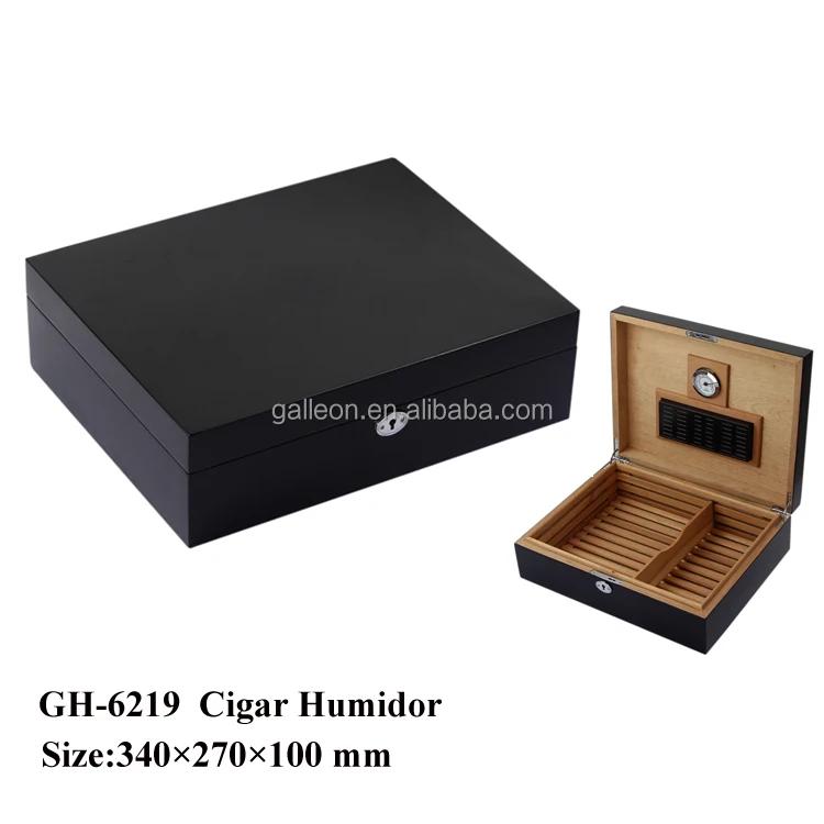 black handmade cigar humidor