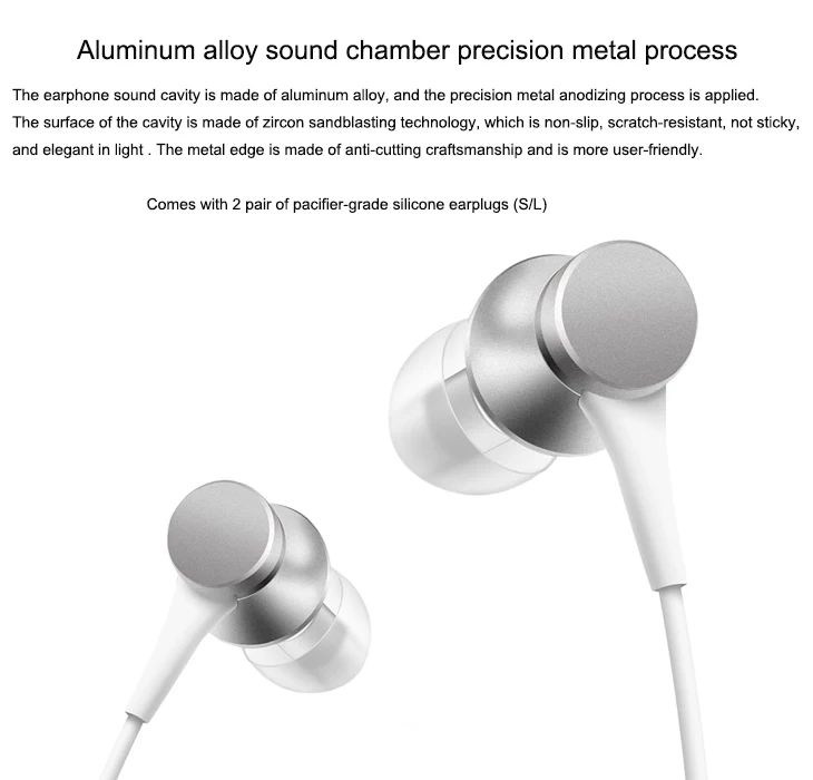 Original Xiaomi Mi Earphones Headphones 3.5mm Wire Control Mi In-Ear Basic Earphones - ANKUX.COM