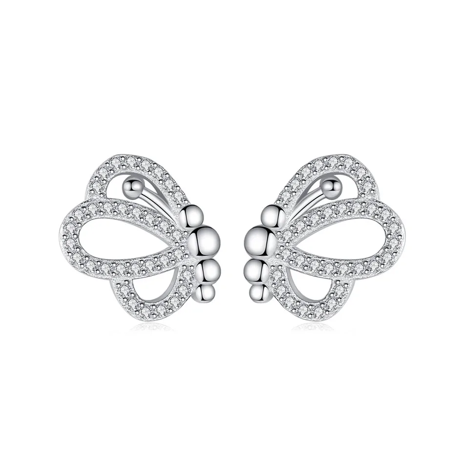 Fashion Real 925 Sterling Silver Earrings Crystal Sliver Butterfly Stud Earrings for Women Daily Party Jewelry
Fashion Real 925 Sterling Silver Earrings Crystal Sliver Butterfly Stud Earrings for Women Daily Party Jewelry