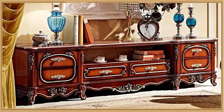 Antique High Living Room Wooden furniture lcd TV Stand pfy10008