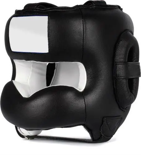 High Quality Genuine Leather No Contact Headgear Fully padded forehead ears and back Boxing Head guard