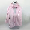 High Quality Silver Gold Rose Gold Red Bronzing Long Scarf with Flamingo Shape For Women and Men Foil Scarf
