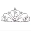 Sweet 15 Fifteen 15th Birthday Party coronas de Clear White Austrian Rhinestone Tiara Crown