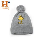 wholesale custom embroidered winter knitted cc beanie hat