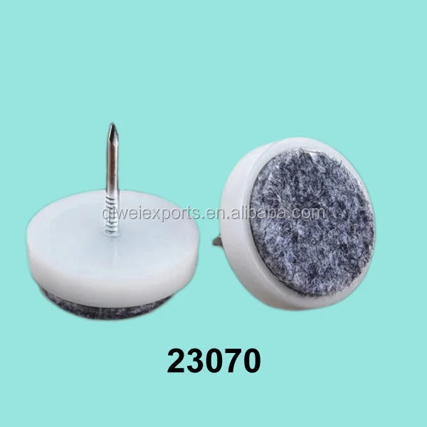 NO.23070furniture plastic glides with nail inside pads,sofa Feet nails.jpg