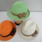 Fashion Paper Fedora Hats Caps Matching Lace Flowers