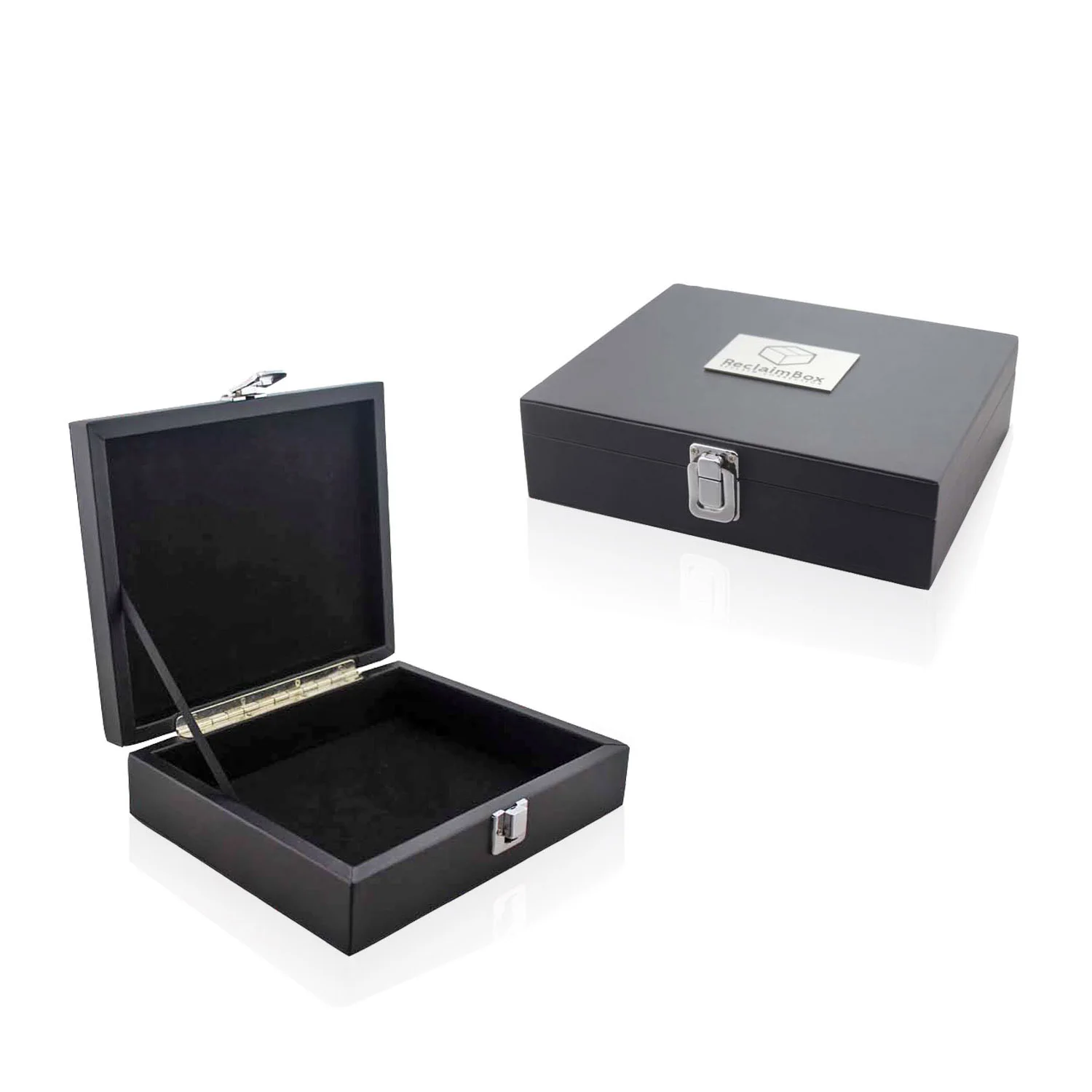 Chinese stylish black flip cover artistic tea box with compartment