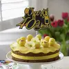 Cheer to 40 Years Cake Topper Birthday Party 40 Years Anniversary Cupcake Toppers Desserts Decorations Party Suppliers