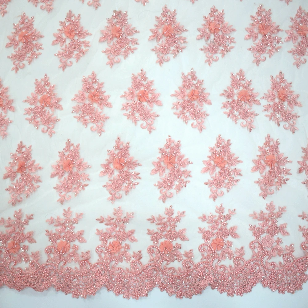 high quality nigerian tulle bridal lace fabric beaded embroidery 3d flower lace with pearls HY0997-2
high quality nigerian tulle bridal lace fabric beaded embroidery 3d flower lace with pearls HY0997-2