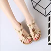 H10169B 2017 ladies ankle strap summer flat sandal shoes for women