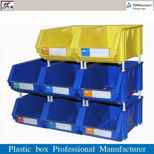 Almacén uso apilable de plástico caja de almacenamiento de piezas