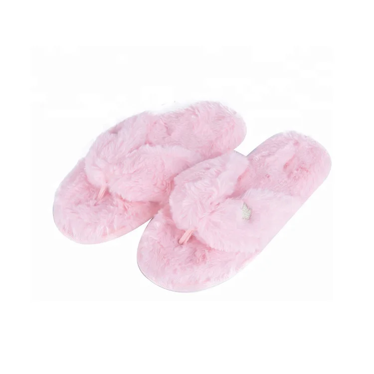 pink fluffy flip flops