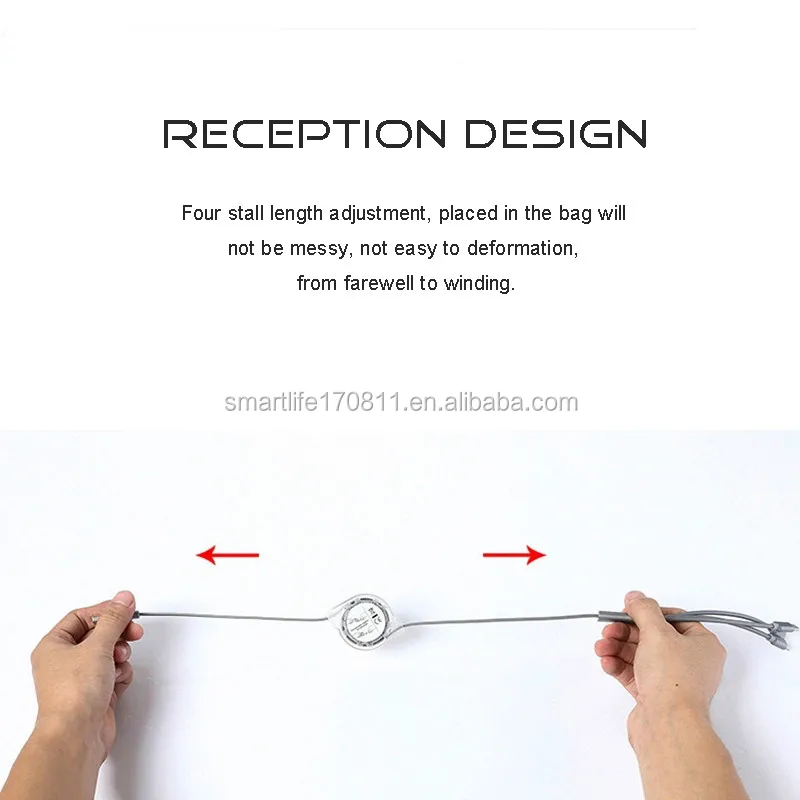 Sales promotion round retractable charger cable - ANKUX.COM