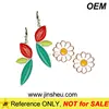 Manufacturer Custom Made Jewelry Christmas Enamel Flower Earrings