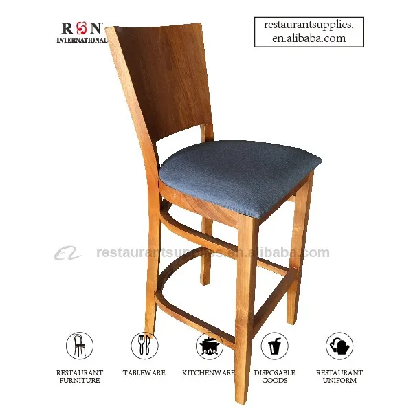 Modern Solid Wood Bar Stool Soft Linen Seat High Bar Chair With Backrest 1.jpg
