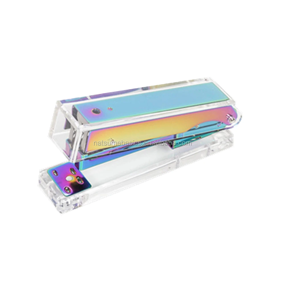 Acrylic Rainbow Stapler Colorful Luxury Desktop Stapler With