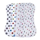 Wholesale custom logo extra absorbent 100% organic cotton baby bib burp cloths set