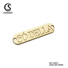 Resist chlorine design brand engraved gold metal name label tag for clothing/bag