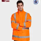 Hi vis safety uniforms construction workwear padded jacket with reflective tape