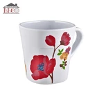 custom design flower decal melamine mug with handle