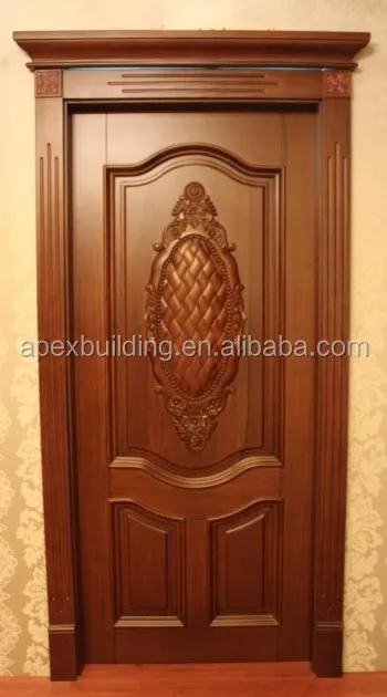 Solid Wood Main Entrance Door Design Oil Painted Waterproof
