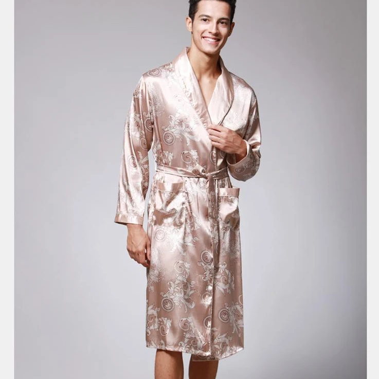 A6014 Soft Silk Satin Men's Robe Long Sleeve Autumn Long Bathrobe Lightweight Sleepwear
A6014 Soft Silk Satin Men's Robe Long Sleeve Autumn Long Bathrobe Lightweight Sleepwear
