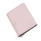 Leather ladies wallet tri-fold short pearl hasp coin purse card holder wallet