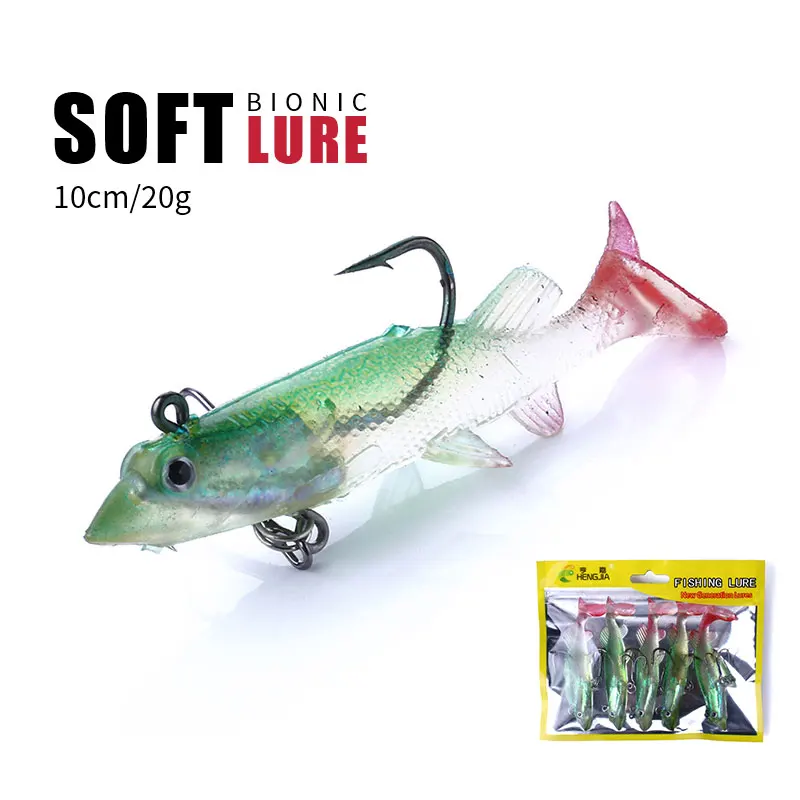 Newup Artificial fish soft lure 10cm 20g fishing lures with lead inside, Green
Newup Artificial fish soft lure 10cm 20g fishing lures with lead inside, Green