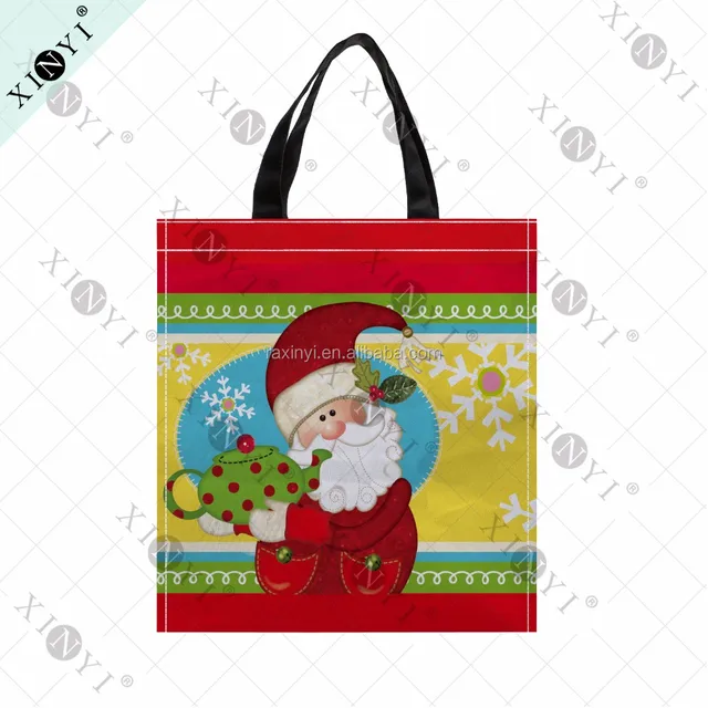 snowman printing eco christmas gift bag fashion promotional non