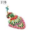 H&D Peacock Trinket Box Hinged Ring Holder Small Jewelry Bejeweled Trinket Boxes Figurine Collectible Gift