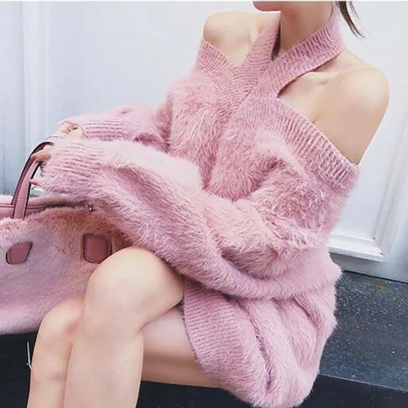 Loose strapless collar collar mohair sweater women Korean long hanging neck velvet shirt autumn and winter
Loose strapless collar collar mohair sweater women Korean long hanging neck velvet shirt autumn and winter