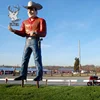 Western popular outdoor life size resin cowboy statue