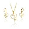 63951-xuping fashion jewelry 14k gold diamond heart shape jewelry sets