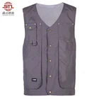 customised wholesale custom sleeveless outdoor construction unisex mens engineer work safety vest with pockets