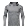 New Men's Fitness Training Long Sleeve Running Hooded Outdoor Leisure Quick Dry Shirts
