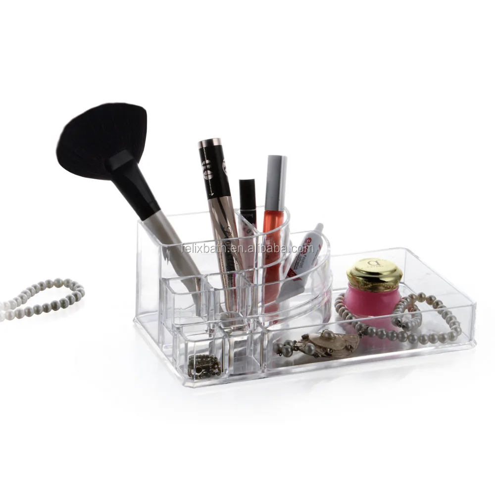 Wholesale acrylic makeup brush holder storage boxes cosmetic