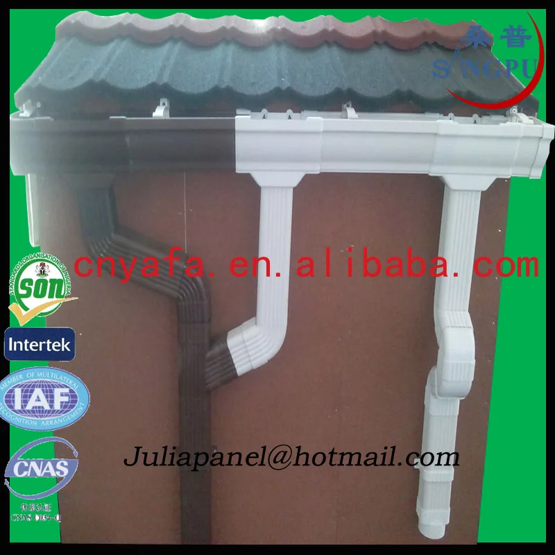 Redondo e quadrado de plástico Colorido PVC Calhas de Chuva/pvc calha de chuva do telhado