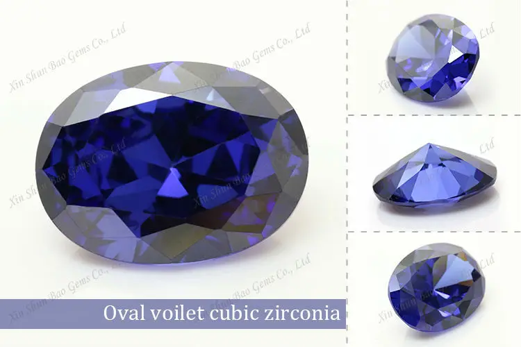 Imitation diamond stone oval brilliant cut dark violet aaa zirconia