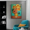Hand Made Impressionist Fourteen Sunflowers Reproduce Oil Painting Van Gogh
