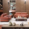 Reliable luxury furniture sofa 2018 milano leather sofa living room with wood trim Manufacturer