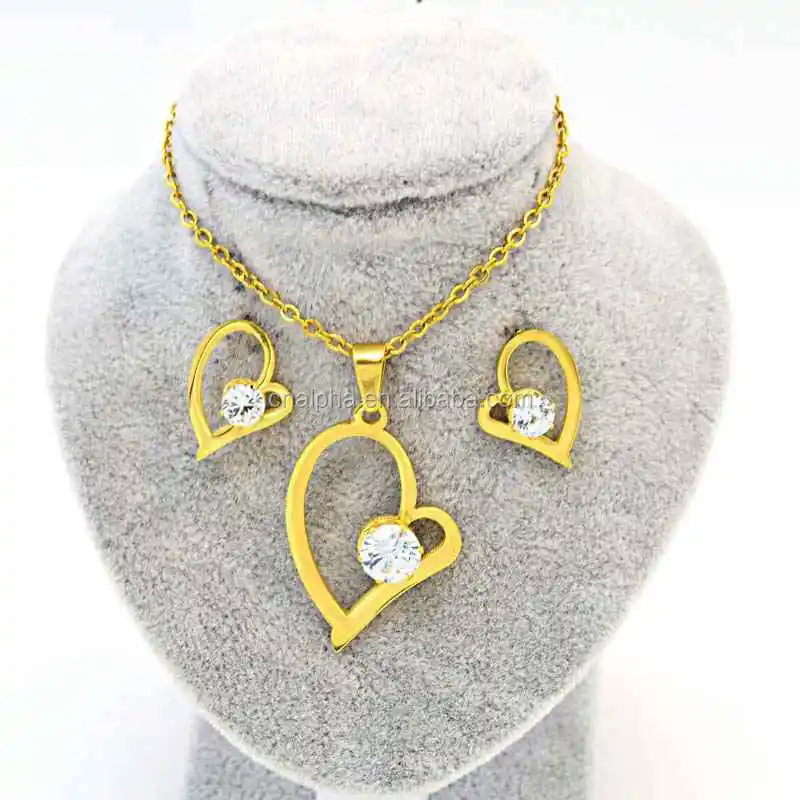 Womens Cubic Zirconia Stainless Steel Leasr Cut Heart Charms Italian Gold Jewelry Set RS33
Womens Cubic Zirconia Stainless Steel Leasr Cut Heart Charms Italian Gold Jewelry Set RS33