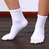 combed cotton white sport Five fingers custom toe socks
