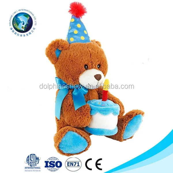 party supplies custom plush stuffed happy birthday teddy bear