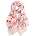 Malaysia style custom plain shawl custom printed silk scarf