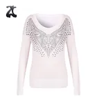 Latest Womens Crew Neck Long Sleeve White Pullover Knit Sweater Designs For Ladies