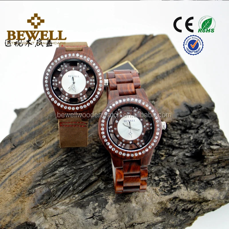 new fashion wood or leather strap luxury unisex watches quartz watches sr626sw with diamonds